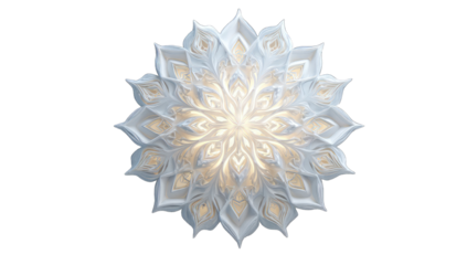 A symmetrical, light-filled, ornate flower