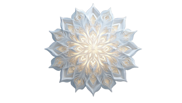 A symmetrical, light-filled, ornate flower