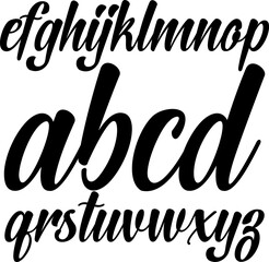 Stylish brush script alphabet a–z in EPS format with handwritten calligraphy style. Perfect for branding, invitations, logos, posters, typography, and modern creative design projects.