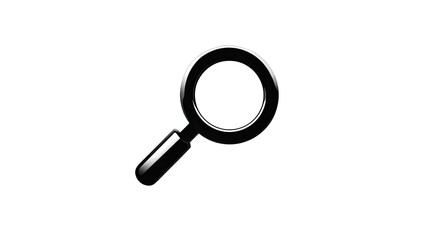3D magnifying glass icon on black background