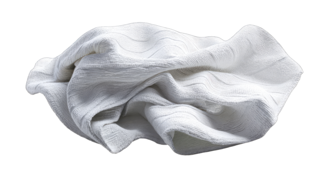 White fabric draped in a soft, flowing form