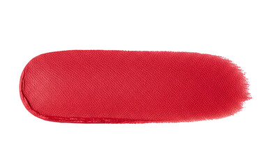 Red matte lipstick swatch for makeup product texture
