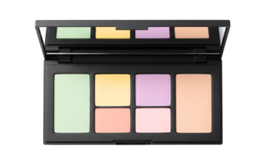 Color correcting concealer cream palette with mirror