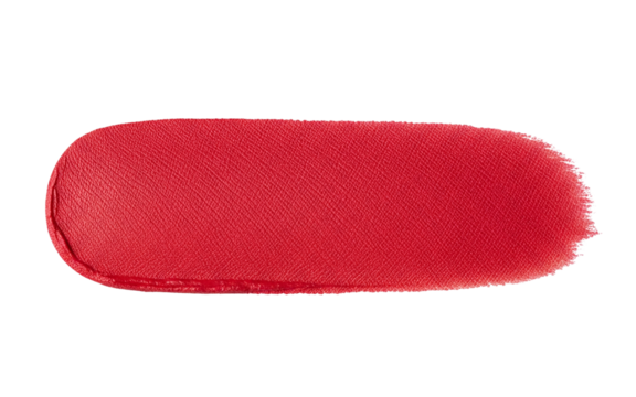Red matte lipstick swatch for makeup product texture