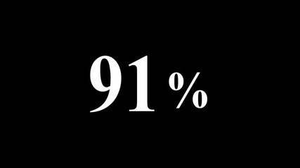Abstract Glowing 91 Percent Text Icon Animation for Modern Digital Design, Futuristic Motion Graphics, Creative Visual Effects, Stylish Progress Data Display and Innovative Multimedia