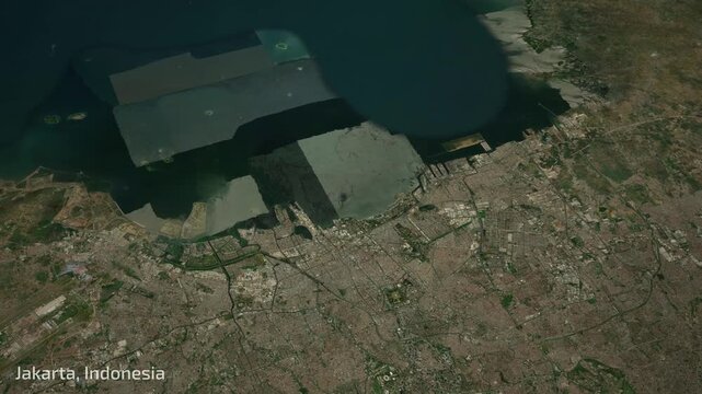 Mapping Exposure to Sea Level Flood in Jakarta. Sea-Level Rise Hotspots Maps Animation Vox Style
