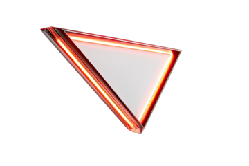 A bright, neon triangle frame