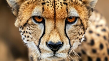 Obraz premium Majestic Cheetah Portrait: A Close-Up of Wild Beauty