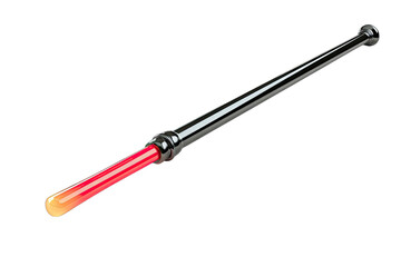 Fototapeta premium A futuristic, metallic staff with a glowing tip