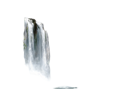 Waterfall cascading down rock face