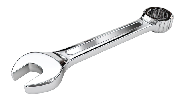 Chrome wrench angled view