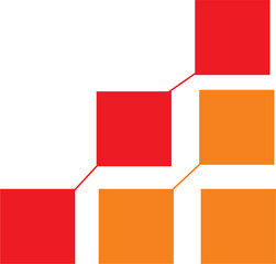 Dynamic abstract geometric design with connected squares, perfect for modern branding and marketing