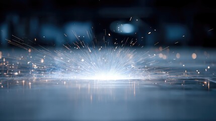 Close-Up of a Welding Arc Creating Intense Bright Sparks