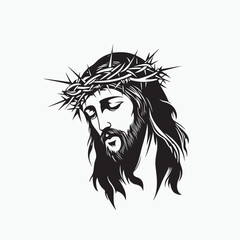 Jesus head vector