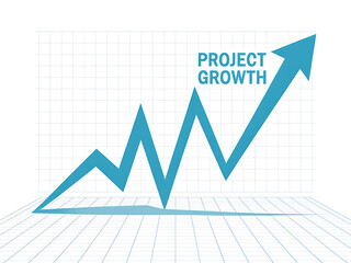 Upward trend arrow illustrating project growth and success