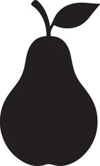 Pear silhouette vector, perfect for fruit, healthy food, and organic design projects.