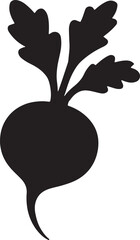 Radish silhouette vector, perfect for vegetable, healthy food, and organic garden design projects.