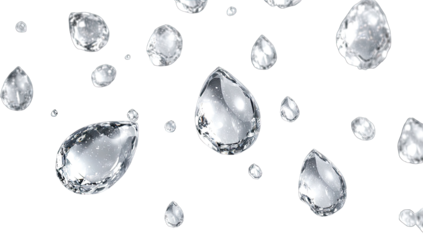 Water droplets in motion