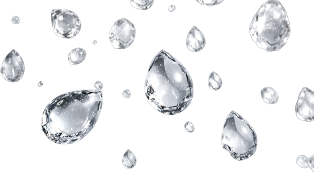 Water droplets in motion