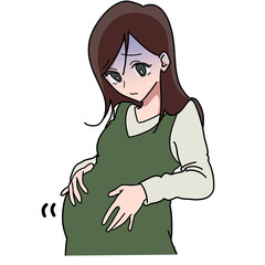 青ざめる妊婦