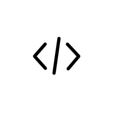 Obraz premium Illustration of coding symbols consisting of angled brackets and a vertical line on a white background