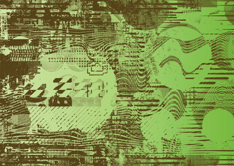Glitch distorted geometric shape . Noise destroyed logo . Trendy cyber punk poster . Glitched frame .Grunge textured . Distressed effect .Vector shapes with a halftone dots screen print texture.