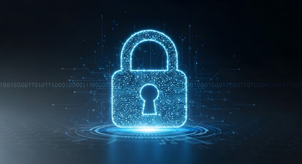 Digital Security Lock Protecting Data and Online Privacy