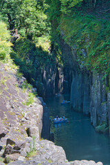 A view of the Gokase River.  Takachiho Gorge, Miyazaki, Japan 　
