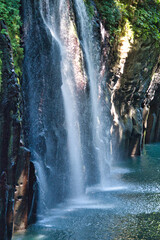 A view of the Manai Waterfall.  Takachiho, Miyazaki Japan
