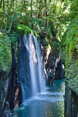 A view of the Manai Waterfall.  Takachiho, Miyazaki Japan
