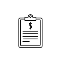 Dollar Sign on a Clipboard with Document, Business and Financial Transaction Concept