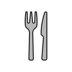 Cutlery Kitchen Utensil Lineal Color Icon: Food and Dining