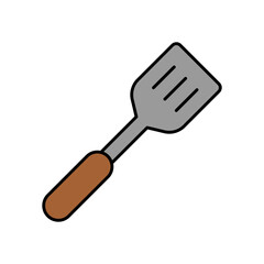 Spatula Kitchen Utensil Lineal Color Icon: Cooking and Baking