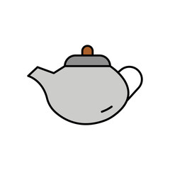 Teapot Kitchenware Lineal Color Icon: Tea and Hot Beverage