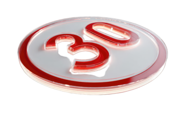 30 mph speed limit sign, 3D render