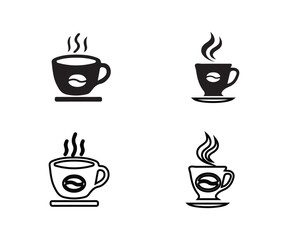 Obraz premium Coffee cup icon set, hot drink i tea cup sign, Hot drink icon, coffee tea collection, Vector Illustration EPS 10.
