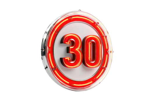 Circular speed limit sign, 30