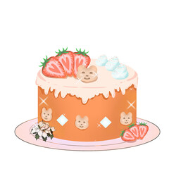 Cake and gift box 