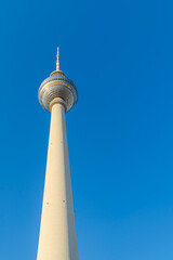 Low Angle View of Berlin TV Tower on Clear Day, Germany