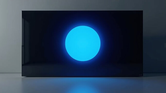 A captivating abstract background featuring a luminous blue circle, radiating a modern and futuristic glow, perfect for adding a touch of energy and style to any design project