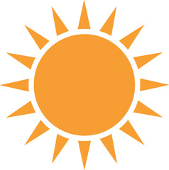 Bright orange sun rays shining warm summer sky atmosphere element vector
