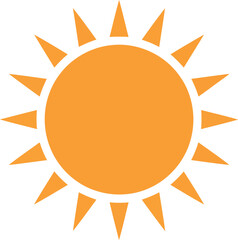 Bright orange sun icon warm summer daylight sky celestial element vector