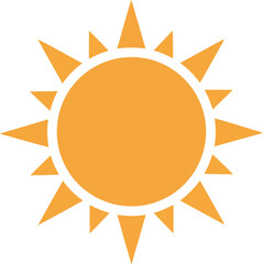 Bright yellow sun icon warm summer weather graphic weather symbol sunny day vector