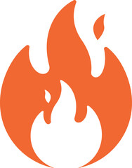 Orange fire icon vector graphic flame symbol heat energy combustion ignition element vector