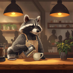 Cat sitting on a table in the kitchen looking cute and domestic with soft fur