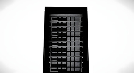 Data Center Server Racks with Network Equipment