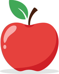Vibrant red apple illustration depicting a healthy and fresh fruit, perfect for conveying natural goodness and wholesome nutrition in various design projects