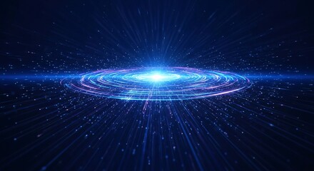 Stunning cosmic vortex with glowing blue energy and starlight