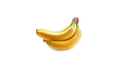 Yellow ripe bananas on the table on a white background isolated. Knitting of bananas.