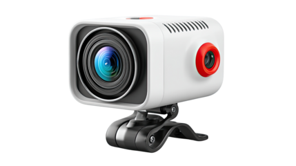 Modern Action Camera: A sleek, action camera. showcasing its ability to capture high-quality video. A symbol of adventure and documentation.
